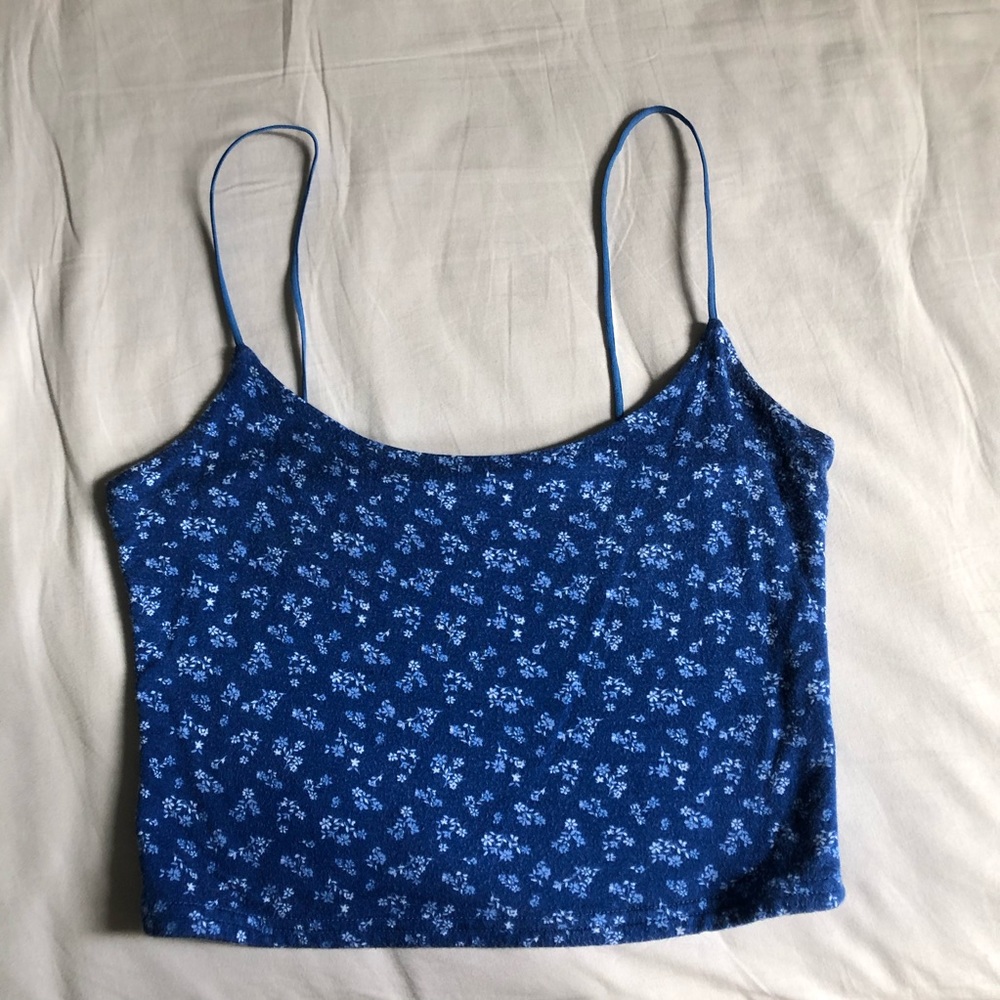 Blue Floral Crop Top